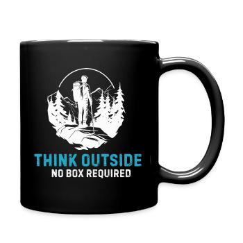 Think Outside Nature Lover Adventure Hiking Gift - Full Colour Mug - black - Right