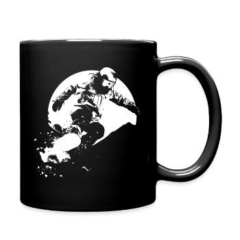 Dessin de snowboardeur - Mug uni - noir - Droite