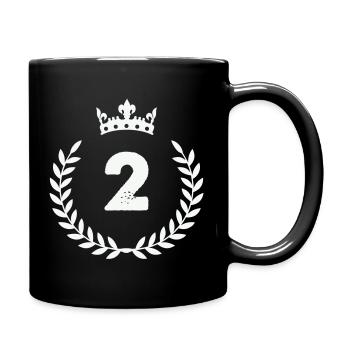 Number Two with Crown and Laurel - Full Colour Mug - black - Right