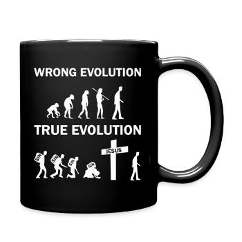 Mauvaise évolution Véritable évolution - Mug uni - noir - Droite