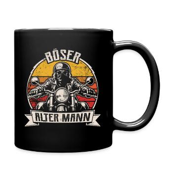 Böser alter Mann | Retro Biker Spruch | Motorrad - Tasse einfarbig - Schwarz - Rechts