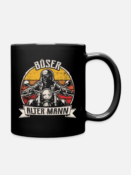 Böser alter Mann | Retro Biker Spruch | Motorrad - Tasse einfarbig - Schwarz