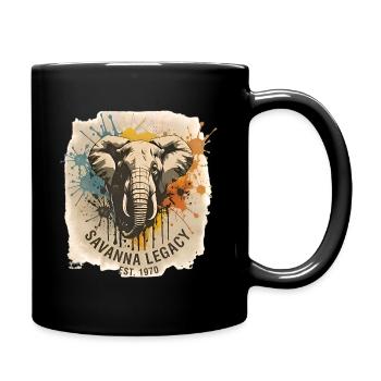 Éléphant de l’héritage de la savane - Mug uni - noir - Droite