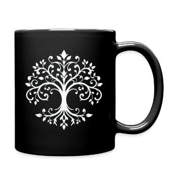 Baum des Lebens Ornament - Tasse einfarbig - Schwarz - Rechts