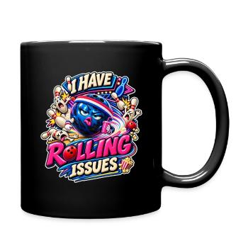 J’ai des numéros roulants en disant de la bande dessinée Bowling Ball - Mug uni - noir - Droite