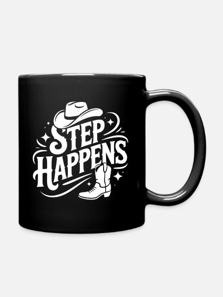 Step Happens Western Stil - Tasse einfarbig - Schwarz