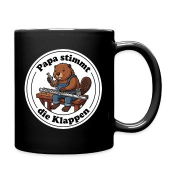 Querflöte Papa Biber Instrumentenbauer T-Shirt - Tasse einfarbig - Schwarz - Rechts