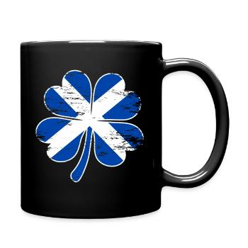 Schottland Flagge Kleeblatt used - Tasse einfarbig - Schwarz - Rechts