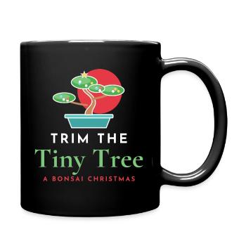 Trim the Tiny Tree Lustige Bonsai-Weihnachten - Tasse einfarbig - Schwarz - Rechts