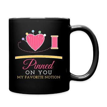 Gepinnt an dich, Valentinstags-Näh-Quilterin - Tasse einfarbig - Schwarz - Rechts