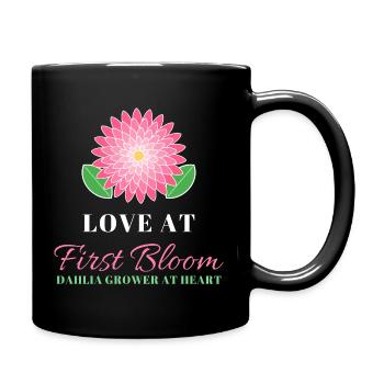 Liebe bei First Bloom Dahlia Flower Gardener - Tasse einfarbig - Schwarz - Rechts