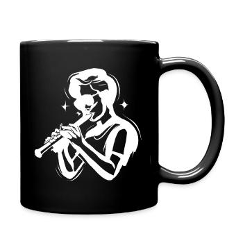 Flötenjunge - Tasse einfarbig - Schwarz - Rechts