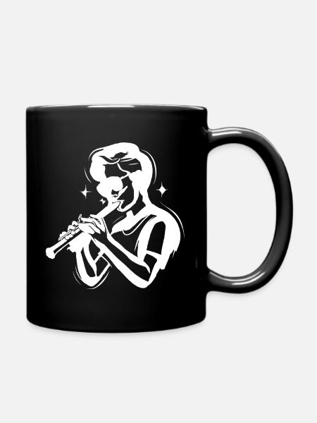 Flötenjunge - Tasse einfarbig - Schwarz