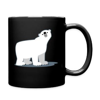 Cute Cartoon Polar Bear by Cheerful Madness!! - Full Colour Mug - black - Right
