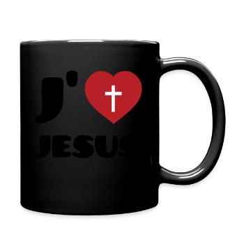 ich liebe Jesus - Tasse einfarbig - Schwarz - Rechts