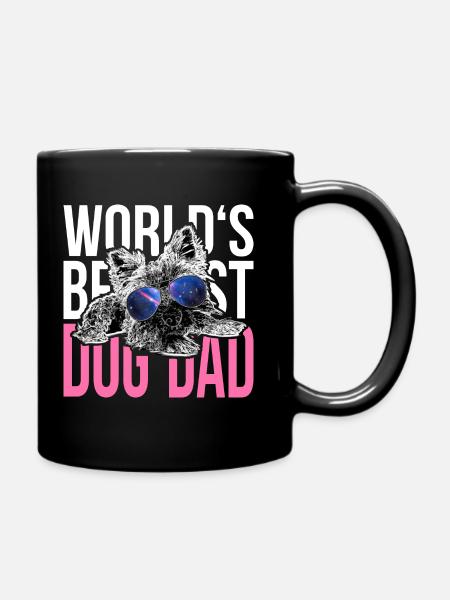 Yorkshire Amant de chien> World meilleur chien papa jamais - Mug uni - noir