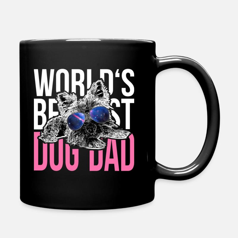 Yorkshire Amant de chien> World meilleur chien papa jamais - Mug uni - noir