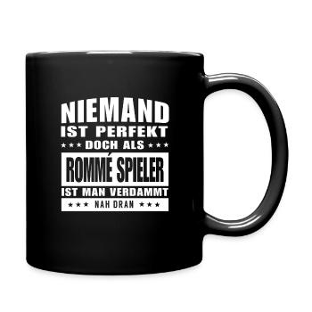 Niemand ist Perfekt - Rommé - Tasse einfarbig - Schwarz - Rechts