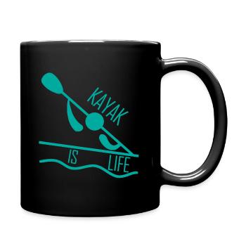 Kayak. Canoe Kayak. Love Kayaking. kayak is LIFE. - Full Colour Mug - black - Right