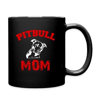 Pitbull Mom Pit Bull Terrier Mutter Geschenk - Tasse einfarbig - Schwarz - Rechts