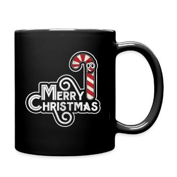 Lustige Comic-Kunst-Zuckerstange-Grafik-Weihnachtsgeschenk - Tasse einfarbig - Schwarz - Rechts