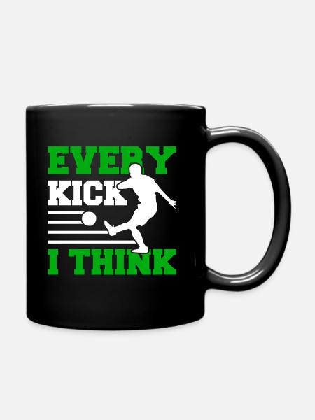 Every Kick I think - Footgolf Soccergolf Fußball - Tasse einfarbig - Schwarz