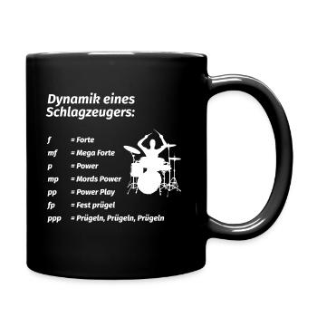 Dynamik eines Schlagzeugers Schlagzeug Drummer - Tasse einfarbig - Schwarz - Rechts