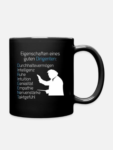 Eigenschaften eines Dirigenten Chor Chorsingen - Tasse einfarbig - Schwarz