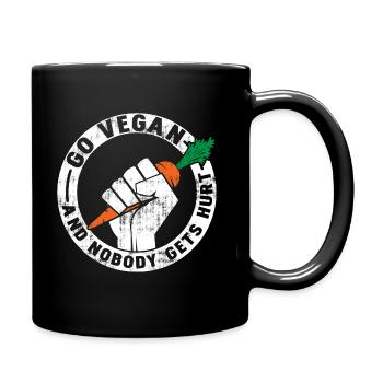 Go Vegan And Nobody Gets Hurt Gift - Full Colour Mug - black - Right