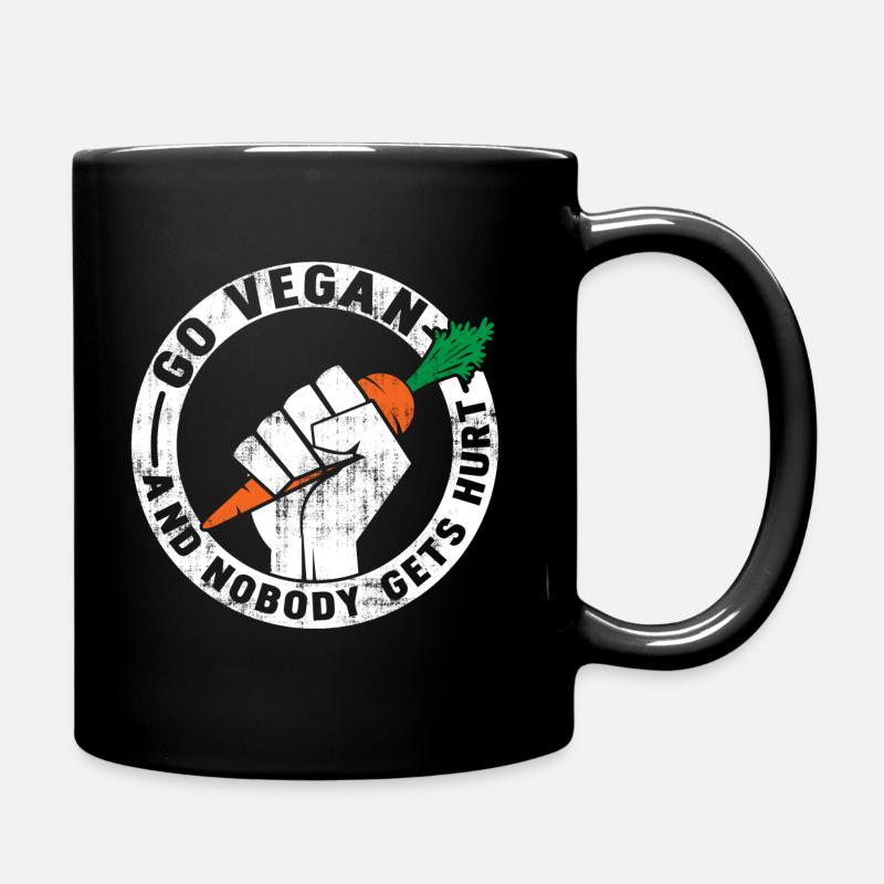 Go Vegan And Nobody Gets Hurt Gift - Full Colour Mug - black