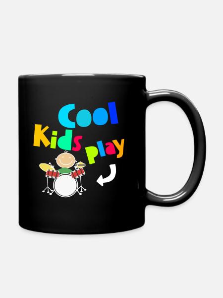 Cool Kids Play Drums Drumsticks Drummer - Tasse einfarbig - Schwarz