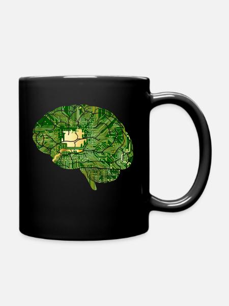 Gehirn,Schaltkreis,elektronik - Tasse einfarbig - Schwarz