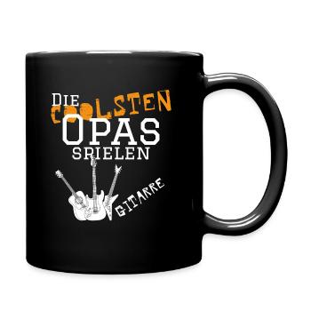 Die coolsten Opas spielen Gitarre - Gittarist - Tasse einfarbig - Schwarz - Rechts
