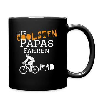 Die coolsten Papas fahren Rad - Fahrrad Vater Bmx - Tasse einfarbig - Schwarz - Rechts