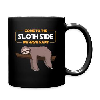 Komm zum Faultier Side Gift - Tasse einfarbig - Schwarz - Rechts