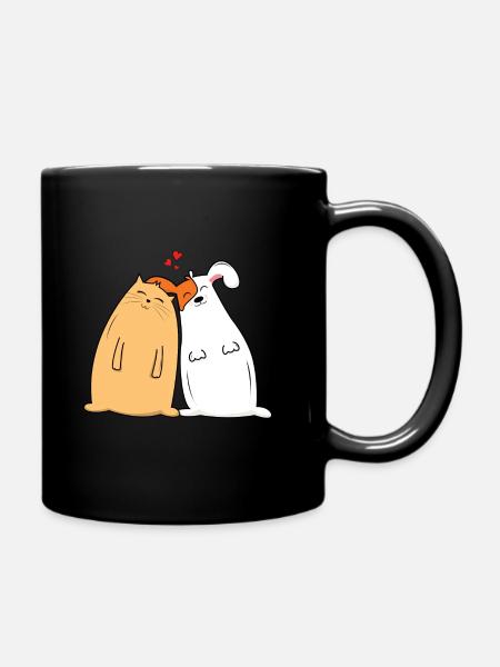 - Je suis amoureux. Le chien et le chat sont amoureux. - Mug uni - noir