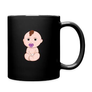 Bébé avec une tétine. Cadeau. - Mug uni - noir - Droite
