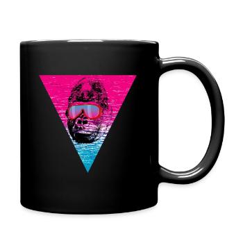 Affe Gorilla Sonnenbrille Pop Art Cartoon Geschenk - Tasse einfarbig - Schwarz - Rechts