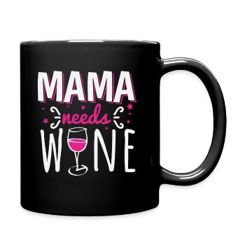 Mom needs wine Mother's Mother's Day gift - Full Colour Mug - black - Right