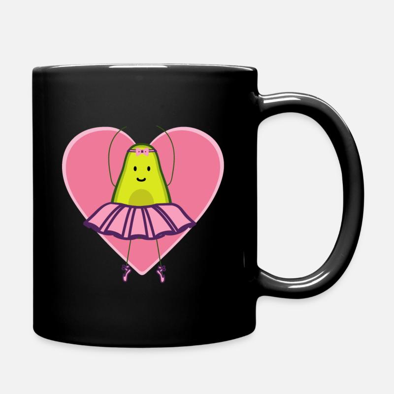 Avocado Ballerina Geschenk - Tasse einfarbig - Schwarz