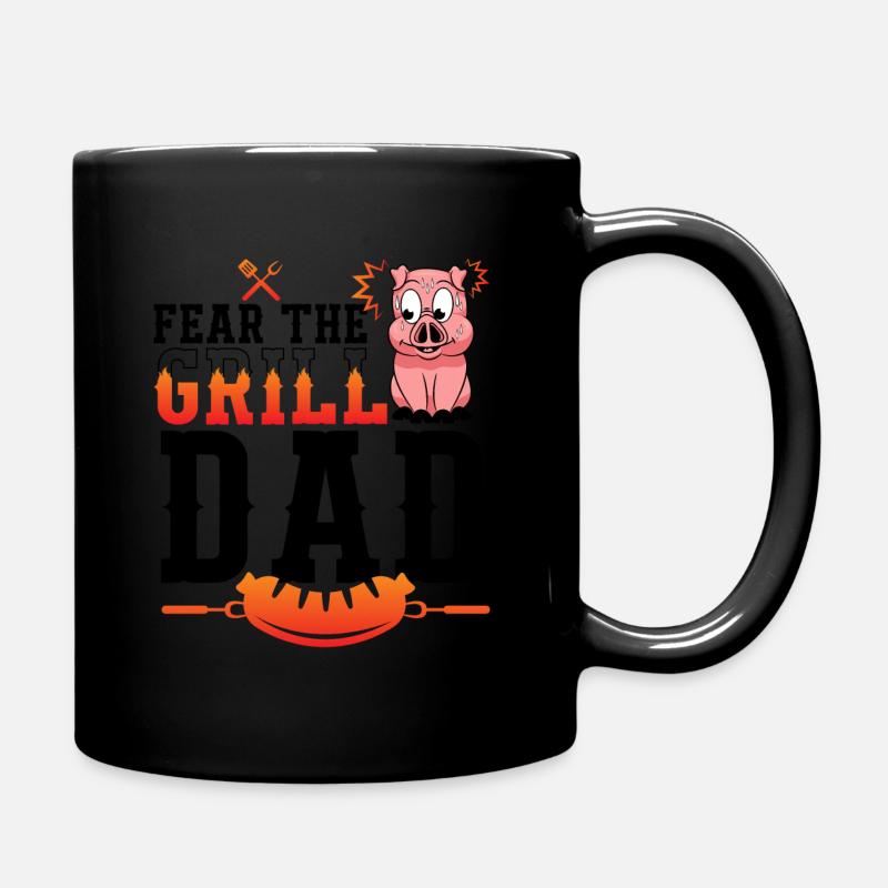 Grillen Grillkönig Papa Geschenkidee - Tasse einfarbig - Schwarz