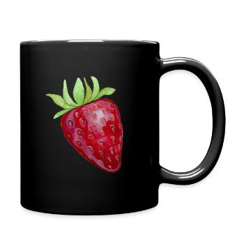 Fraise - Mug uni - noir - Droite