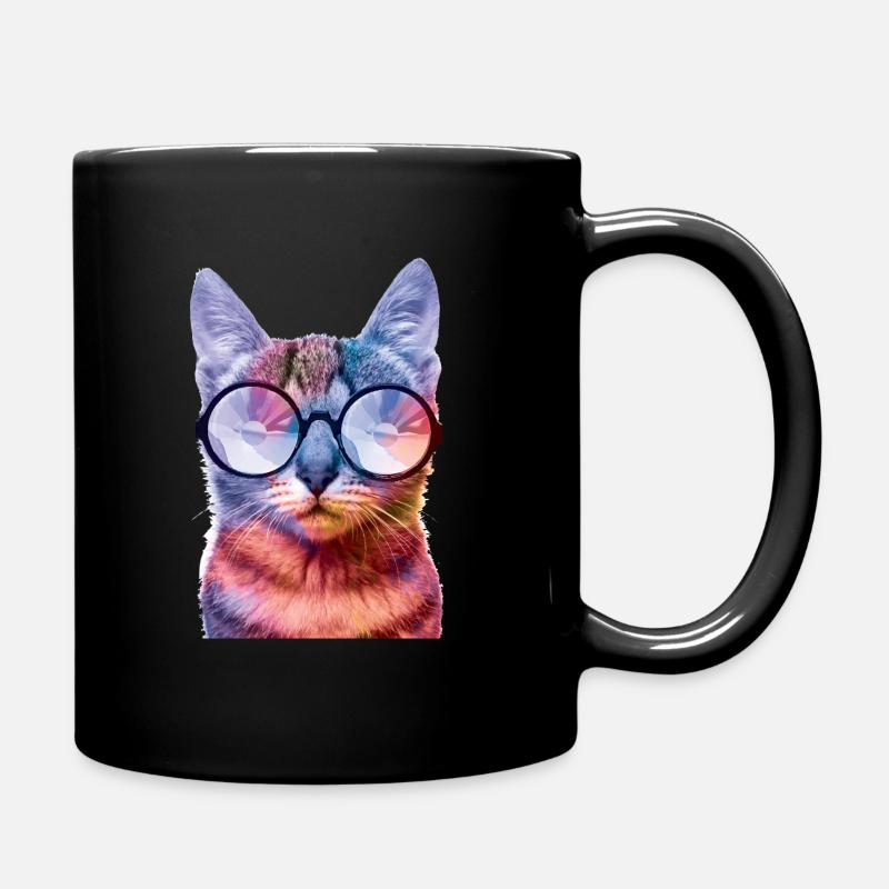 Rave Cat chattes colorées - Mug uni - noir