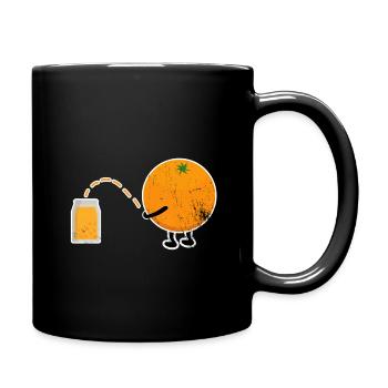 Orange Orangensaft Veganer Geschenkidee - Tasse einfarbig - Schwarz - Rechts
