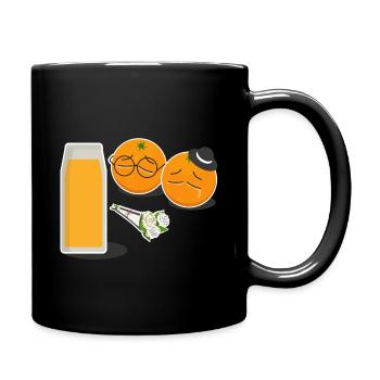 Orangen Trauerfeier Smoothie Orangensaft Geschenk - Tasse einfarbig - Schwarz - Rechts
