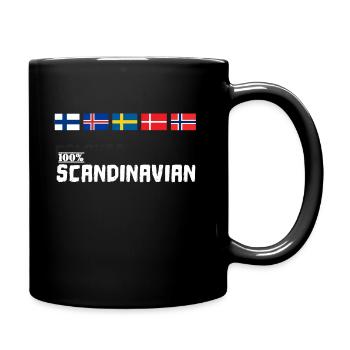 Skandinavien 100% Skandinavier Wikinger Flagge - Tasse einfarbig - Schwarz - Rechts
