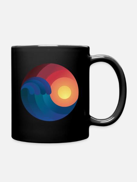 Surfons océan surfons de cadeau vague shaka - Mug uni - noir