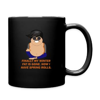 Winterspeck Frühling Fitness Ironisch Geschenkidee - Tasse einfarbig - Schwarz - Rechts