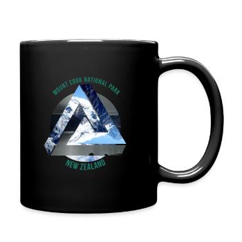 Mount Cook Neuseeland Wanderlust Geschenkidee - Tasse einfarbig - Schwarz - Rechts