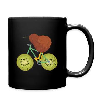 Kiwi Rennrad Neuseeland - Tasse einfarbig - Schwarz - Rechts